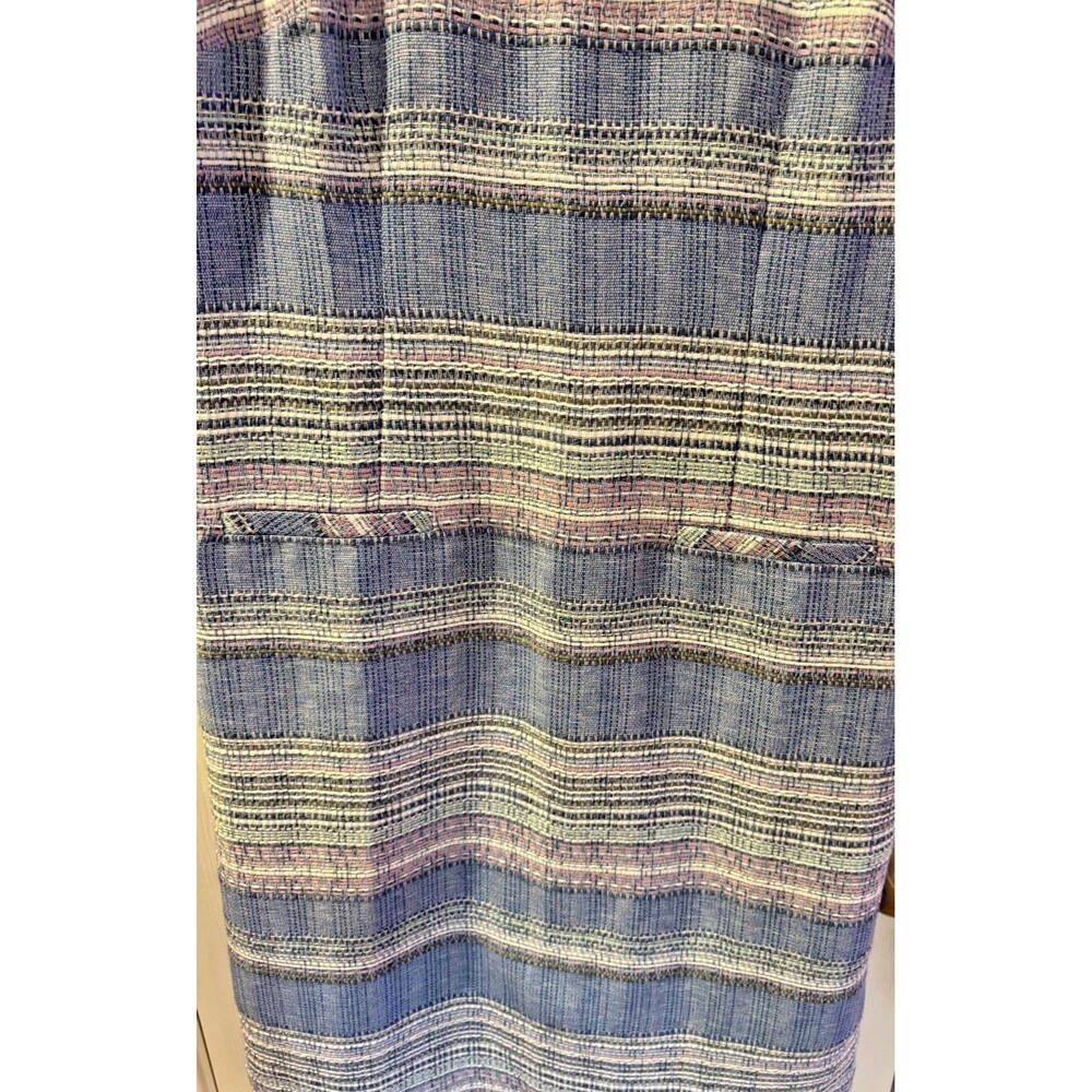 Talbots NWT Dress Sz 10 Blue Stripe Sleeveless A-Line Knee Length Classic Chic - Picture 10 of 11